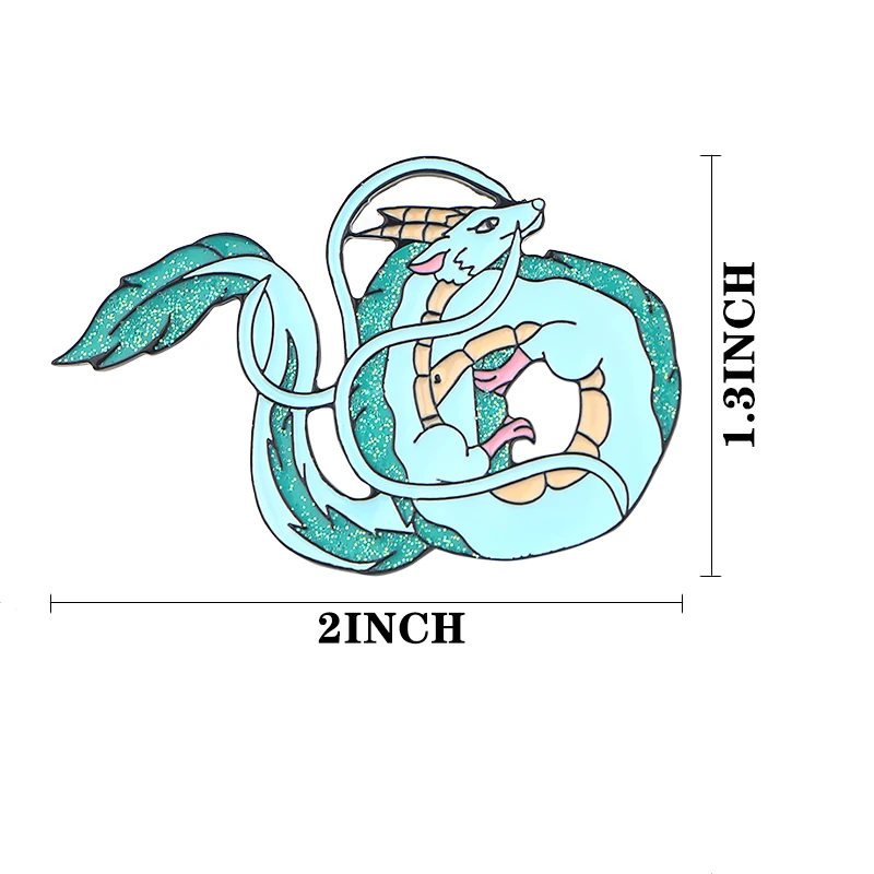 Модные эмалевые булавки и броши DMLSKY с белым драконом булавка на лацкан значок