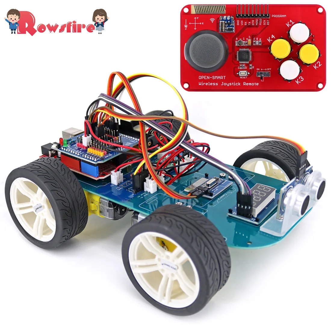 4WD беспроводной джойстик DIY пульт дистанционного управления умный автомобиль программируемый высокотехнологичный набор игрушек с учебником для Arduino для R3 Nano горячая распродажа