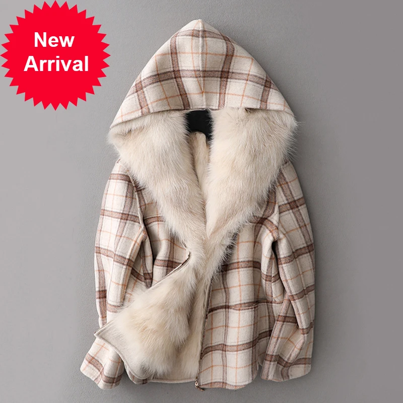 

Женская Классическая Меховая куртка с подкладкой из лисьего меха и капюшоном