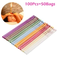 100pcsset healthy care ear candle ear treatment ear wax removal cleaner ear coning treatment indiana therapy fragrance candling