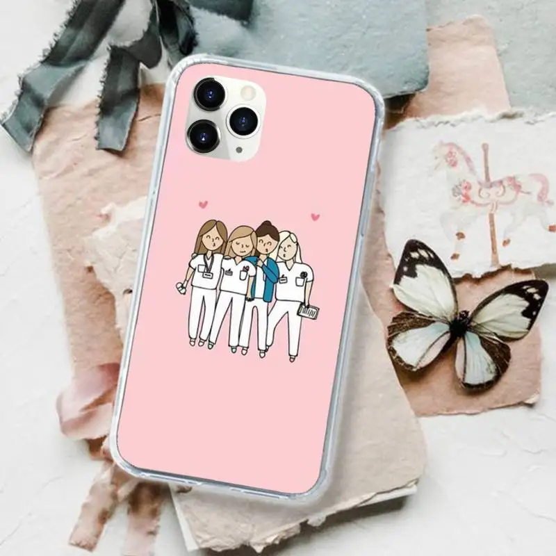 

Cartoon doctor Nurse angel Phone Case for iPhone 11 12 pro XS MAX 8 7 6 6S Plus X 5S SE 2020 XR