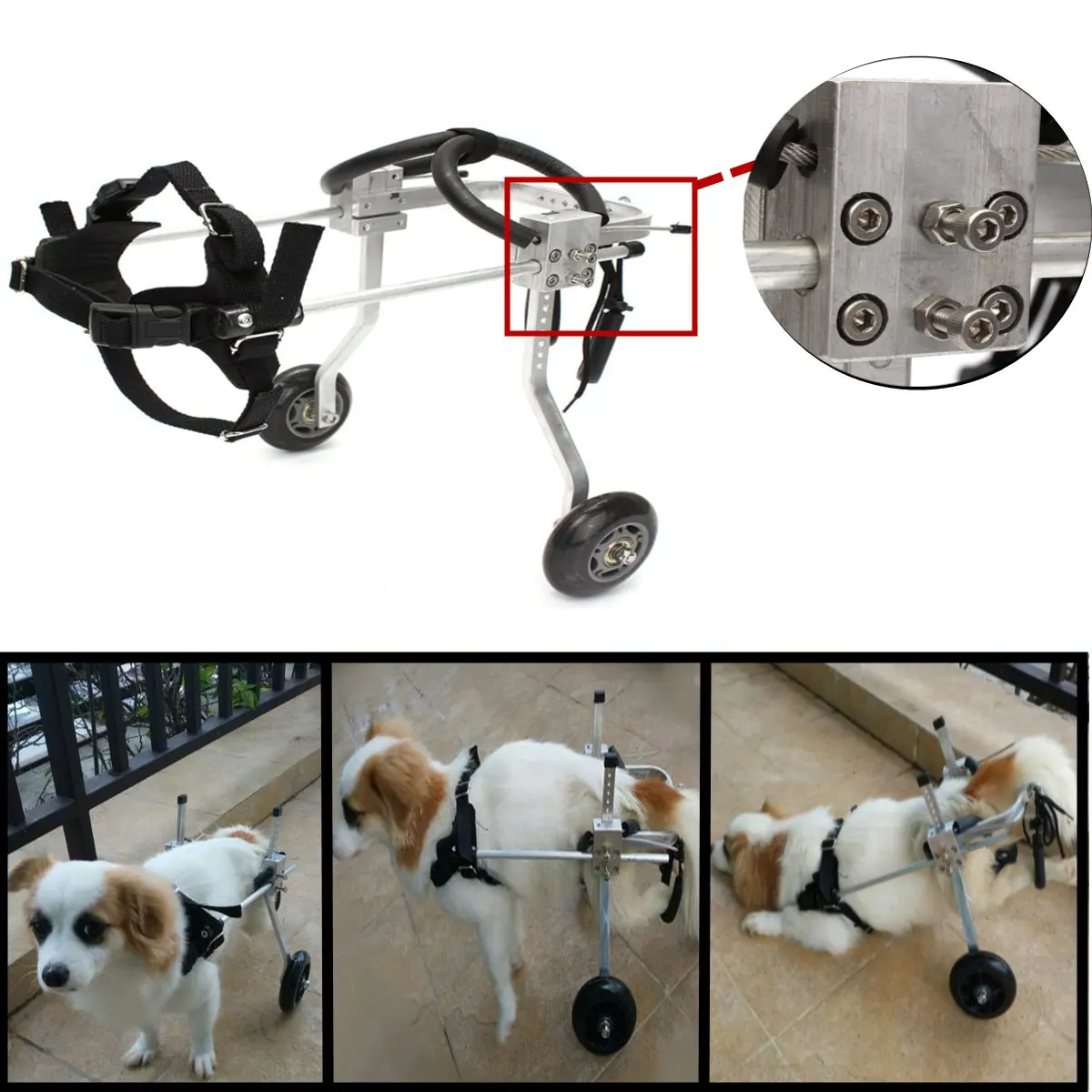 

21-26cm Pet Wheelchair Paralyzed Pet Wheelchair General Paralysis Dog Scooter Disabled Dog Rehabilitation Wheelchchair