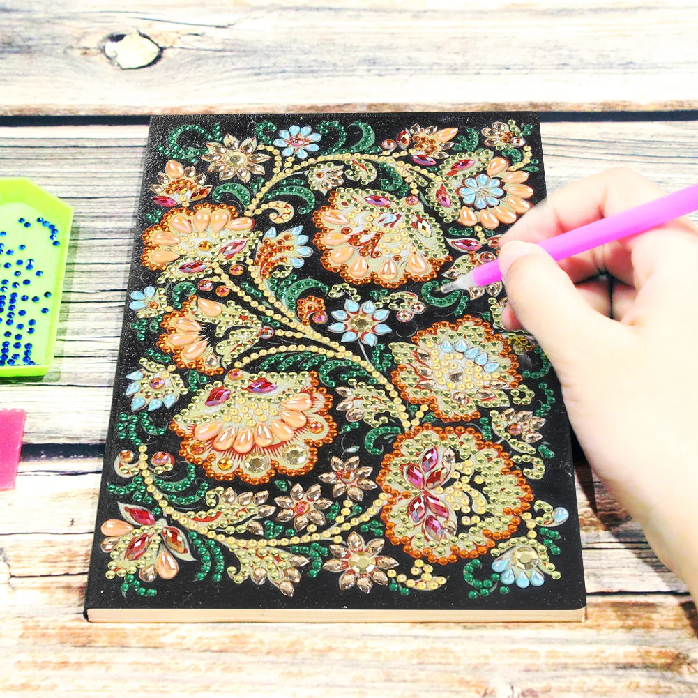 5D DIY Flower Special Shaped Diamond Painting Cover Notebook and Personal Journal 50 Sheets Pages A5 Sketchbook | Дом и сад