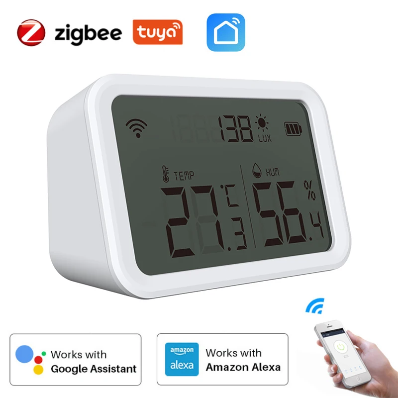 

Tuya ZigBee WIFI Temperature And Humidity Sensor Indoor Hygrometer Thermometer Detector Support Alexa Google Home Smart Life