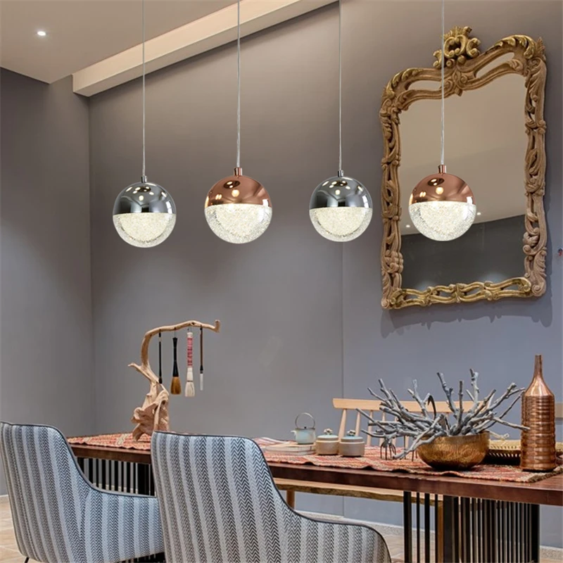 Современный хрустальный шар подвесной светильник s скандинавский для столовой
