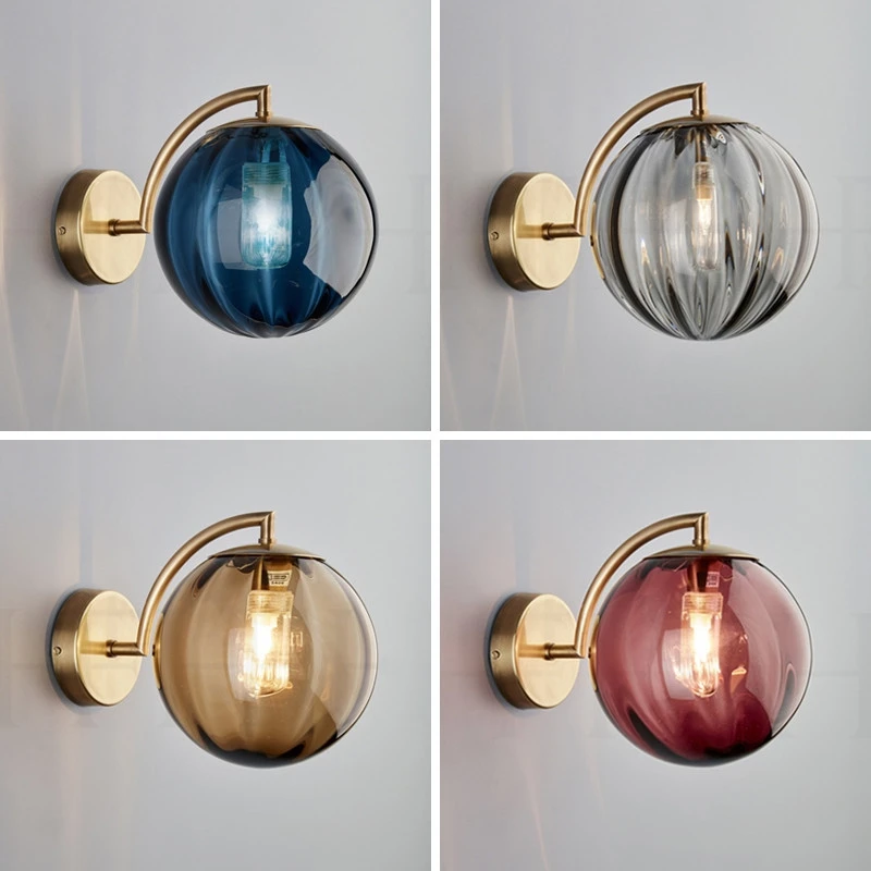 

Modern LED lamp Glass Ball Wall Sconce Light Fixture Nordic Bedside Indoor Living Room Lighting Luminaire Home Decor Hallway