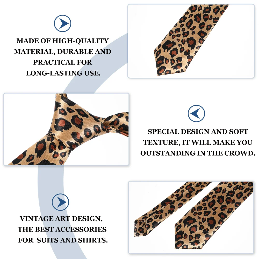 

2PCS Zebra Leopard Pattern Necktie Premium Party Necktie Comfortable Necktie