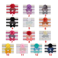 3pcs baby girls headband set sequin bow knot head bandage kids toddlers headwear flower hair band clothing accessories 13 colors