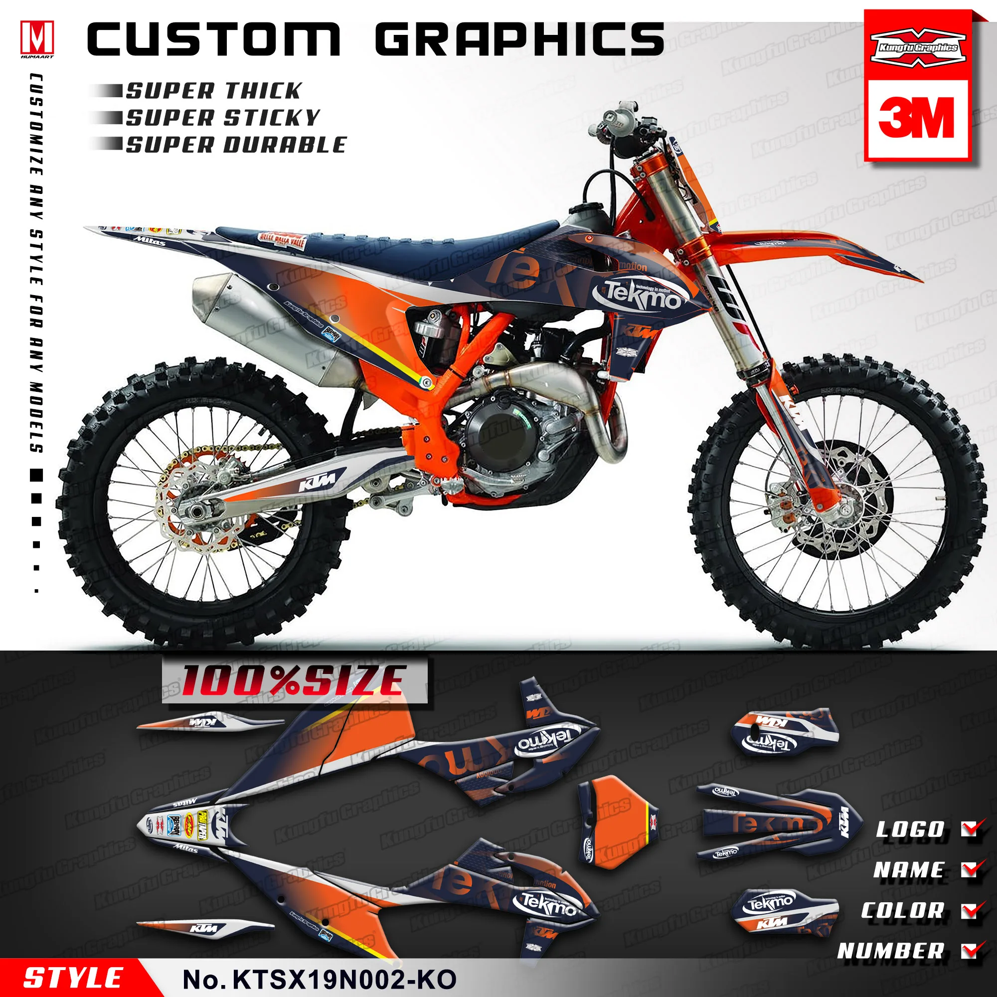 KUNGFU графика гоночный велосипед наклейка персонализированные наклейки комплект