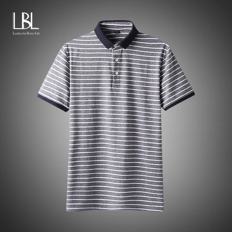 

Мужские полосатые рубашки поло 2021, летние рубашки поло с коротким рукавом, подходящие модные лацканы, Мужская брендовая одежда, полосатые т...