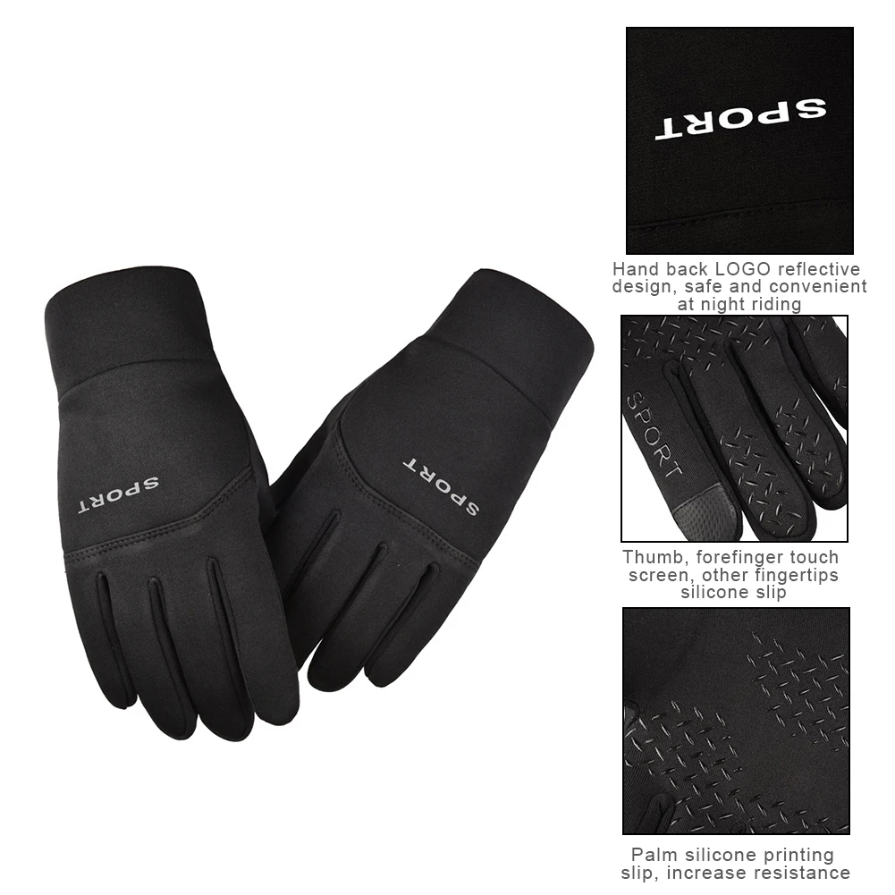 Водонепроницаемые зимние теплые перчатки ветрозащитные уличные утолщенные