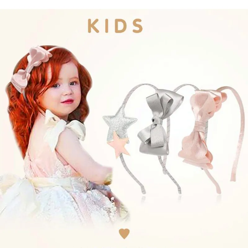 

1/3pcs/set High Quality Kids Hair Accessories Girls Glittery Stars Hairbands Silk Bow Head Hair Hoop Teens Headdress Ornaments