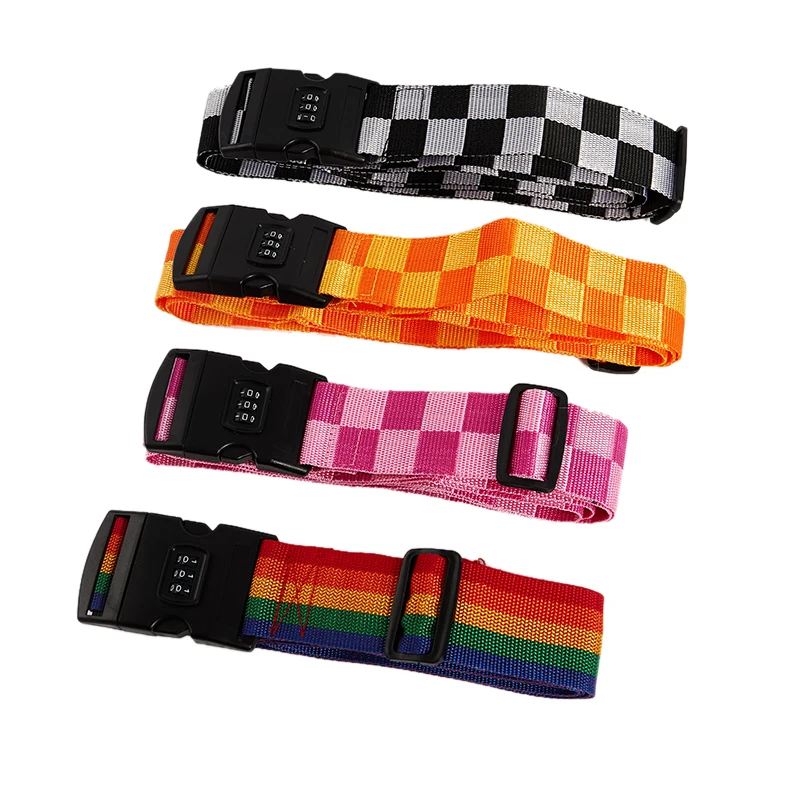 

Baggage Belt Travel Rainbow Adjustable Luggage Suitcase Strap with Coded Lock