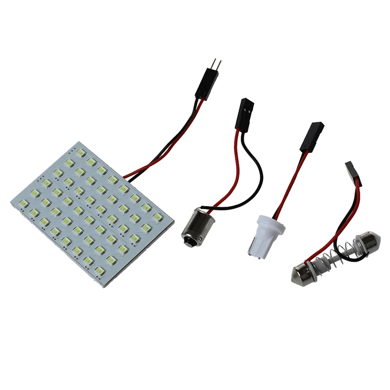 

5pcs Car Interior Light Panel 48 SMD LED T10 BA9S Dome Festoon Bulb Adapter 12V