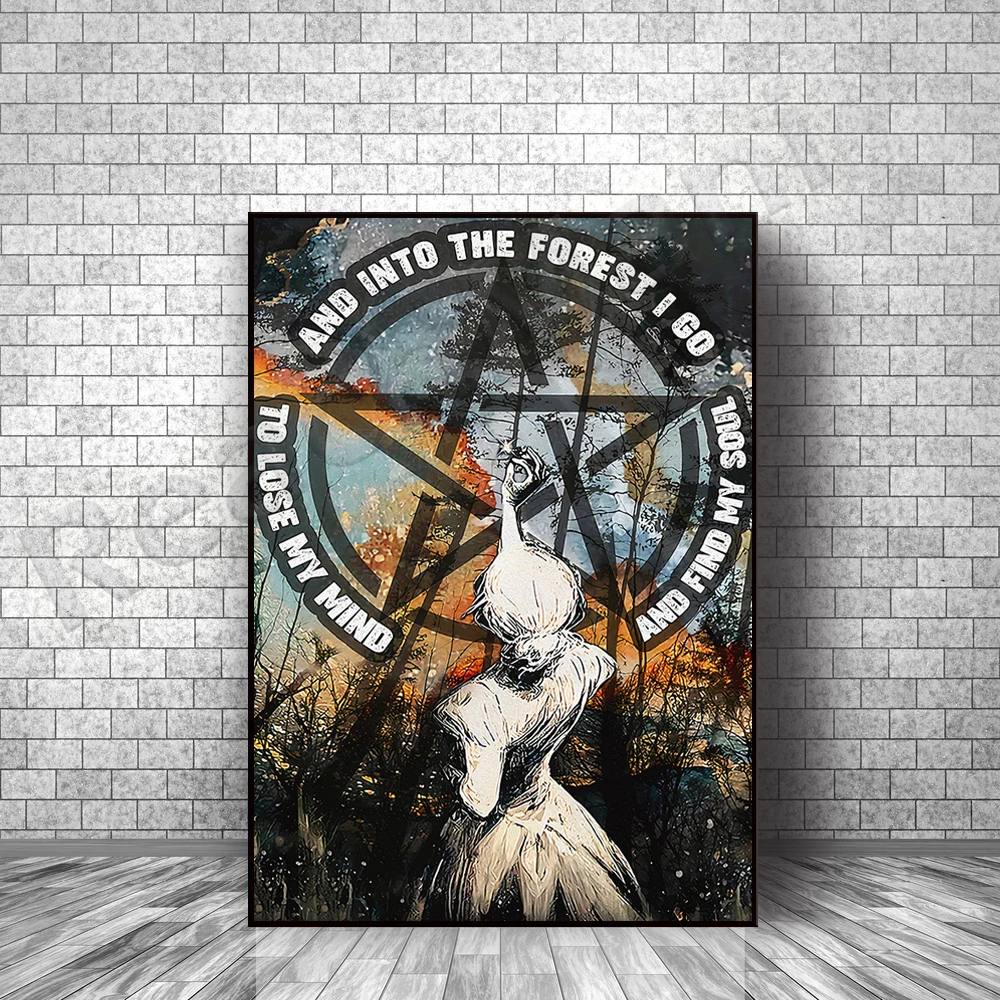 

And Into the Forest I Go to Lost My and Find My Soul poster, witch poster, witch decorative wall art gift, witch art print