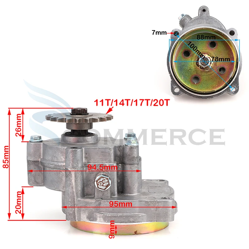 T8F барабан сцепления коробка передач Звездочка с цепью для 33cc 43cc 49cc Ty Rod II Go Kart Mini