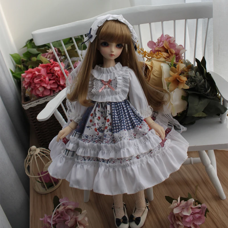 1/4 1/6 1/3 Doll clothes BJD long dress+ hair band for blyth 1/6 1/4 1/3 BJD doll accessories dress+hair decoration