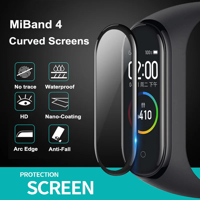 1/2/3/5 шт. 3D Защитное стекло для Xiaomi Mi Band 4 5 6 Защита экрана Miband чехол смарт часов band5