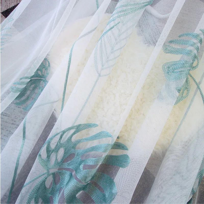 Тюлевые шторы с вышивкой в виде растений современные для гостиной спальни