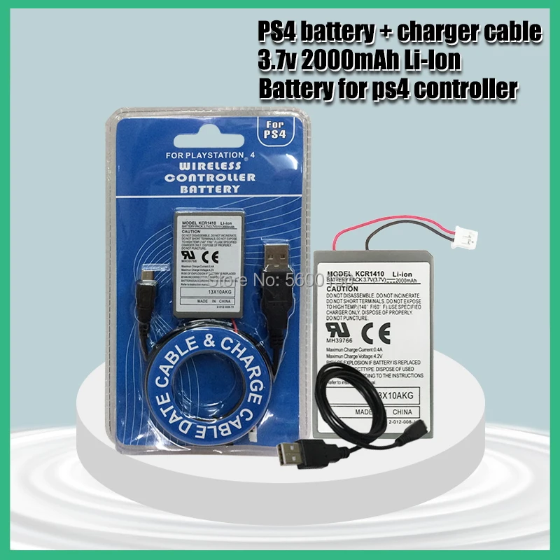 Аккумуляторная батарея 2000 мАч + USB кабель для зарядки Sony PS4 беспроводные