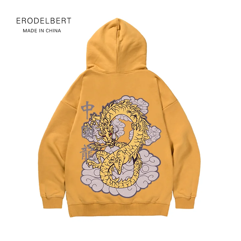 Китайский дракон ручная нарисованная мода осень и зима толстовка любителей