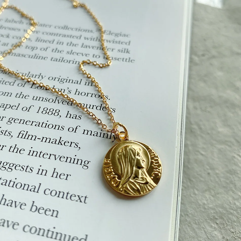 Amaiyllis ожерелье из стерлингового серебра 925 пробы Дева Мария минималистичное до