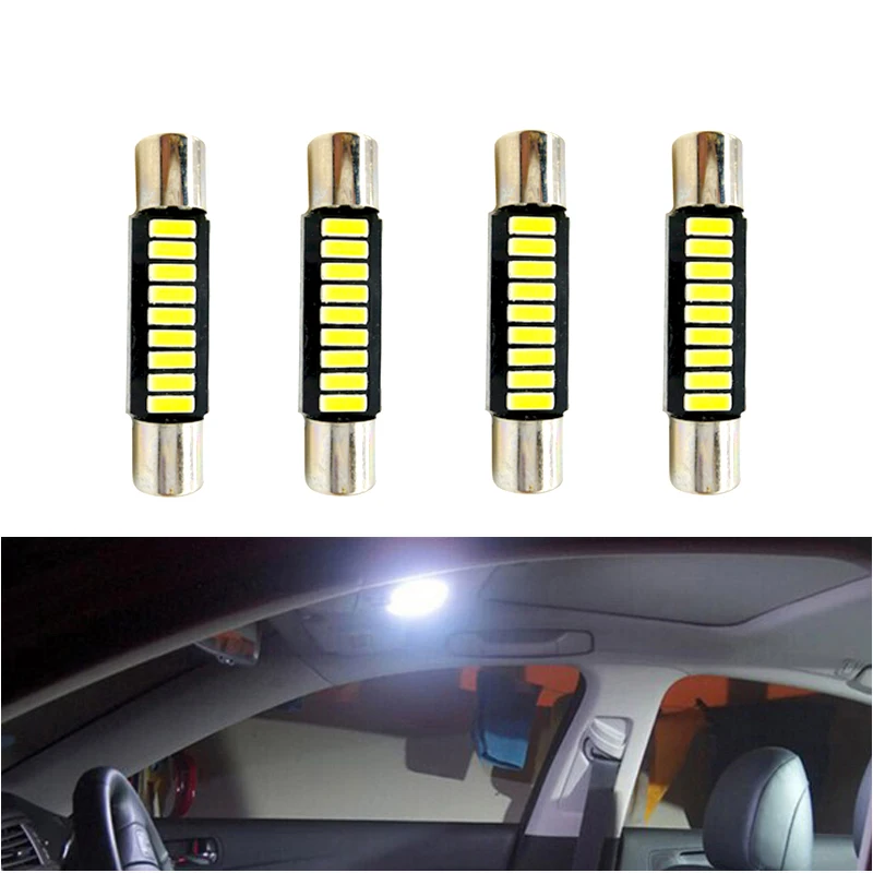 

4x28 мм 29 мм 31 мм C5W 9 SMD 4014 Светодиодная лампа 6614F 6612F для интерьера автомобиля, зеркало, солнцезащитный козырек, купольная карта, освещение