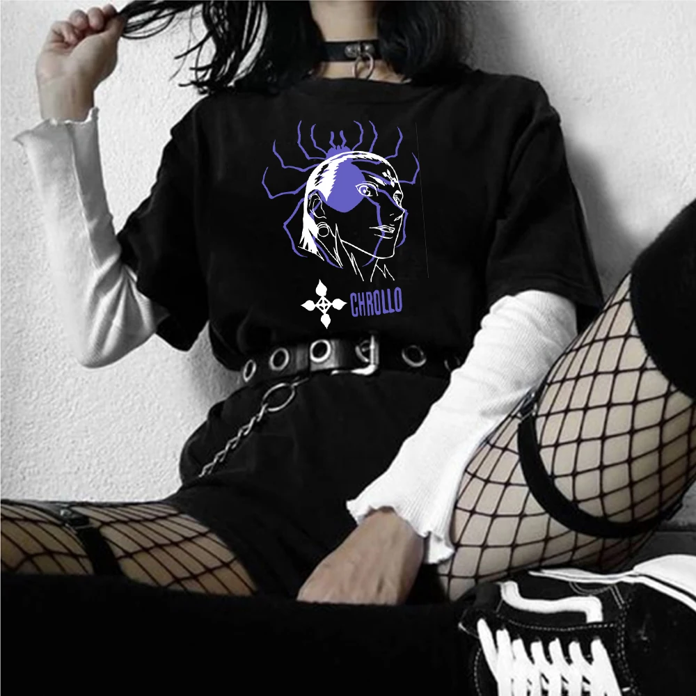

Unique Hunter X Hunter T-shirt for Men Short Sleeve Anime Manga Chrollo Harajuku Tee Tops Gift Idea Streetwear