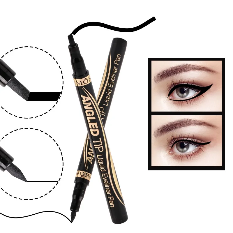 Макияж для глаз подводка водостойкая длинная черная жидкая карандаш легко