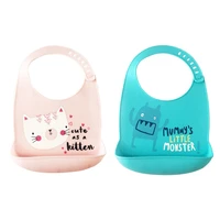 new soft silicone bibs light waterproof small size 1827cm baby bibs cute cartoon feeding saliva towel newborn adjustable bib