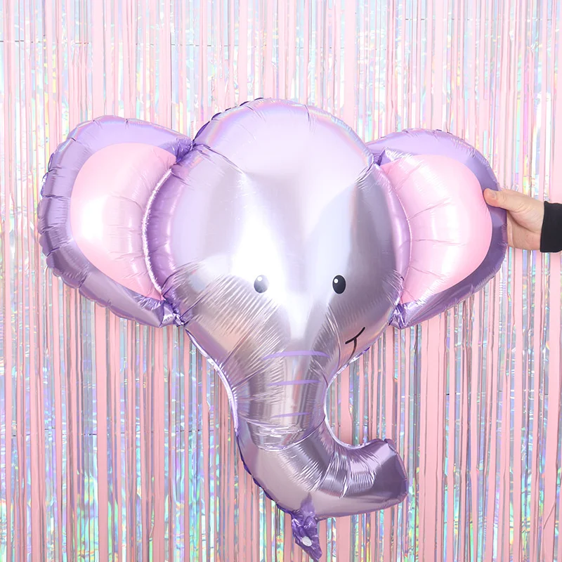 

Cartoon elephant head balloon children's toy hydrogen balloon birthday party decoration aluminum foil balloon wholesale