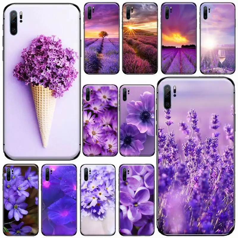

lavender purple color flower Phone Case For Huawei honor Mate P 9 10 20 30 40 Pro 10i 7 8 a x Lite nova 5t Soft silicone funda