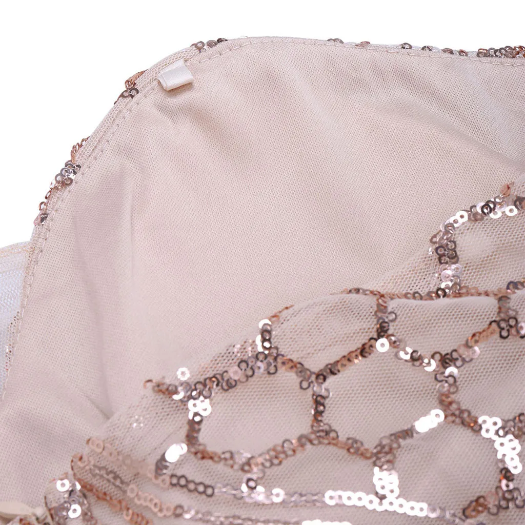 JAYCOSIN с открытыми плечами длинное платье блестками женское без бретелек русалки