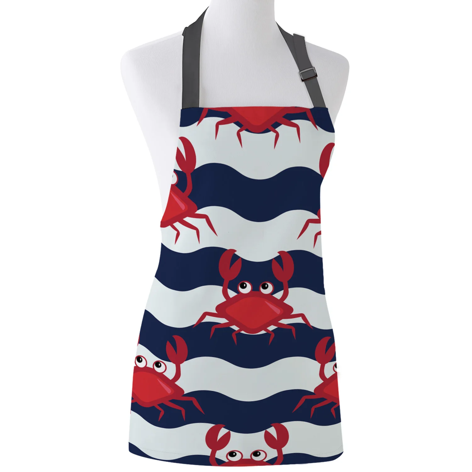 Tophome Кухонный Фартук с морской волной и принтом краба регулируемые фартуки из