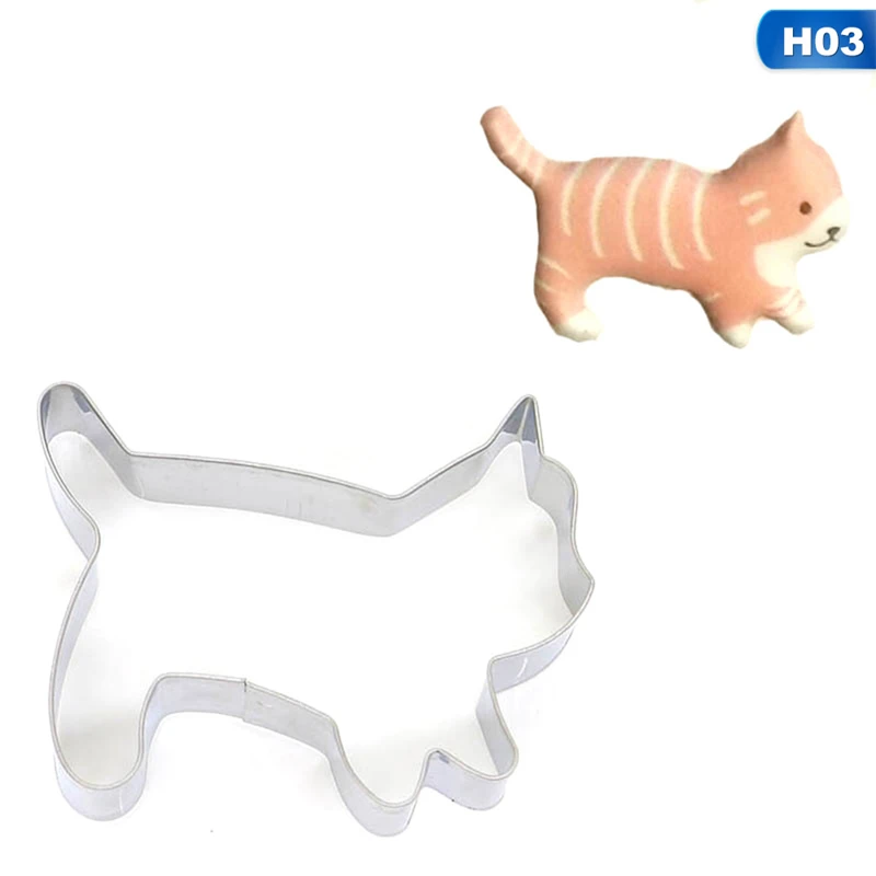 H03 5 стилей форма для выпечки тортов DIY украшения домашнее животное кошка кость лапа формочка для печенья 3D кондитерский шприц для украшения изделий печенье cиликоновая форма пресс-форм - Цвет: H03