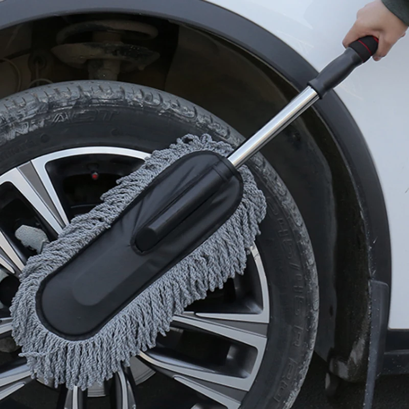 

Car Cleaning Brush Car Wash Brush Telescoping Long Handle Cleaning Mop Chenille Broom Auto Accessories Goods