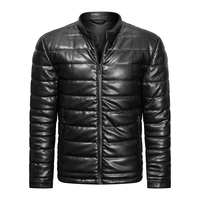 2021 new pu padding jacket for men mens pu leather jacket casual slim bomber jacket men warm parka mens winter jackets