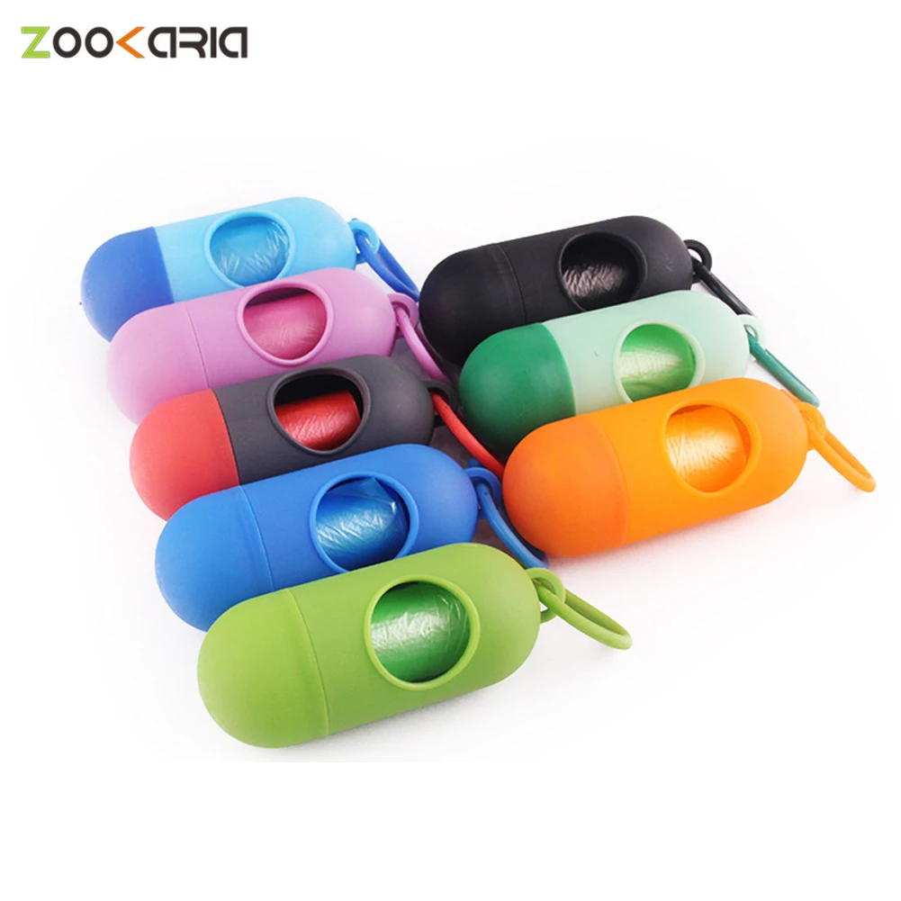 

1 Roll 9 Color Pet Dog Poop Bag Dispenser Waste Garbage Holder Dispensers + Poop Bags Set Pets Dogs Trash Cleaning Supplies