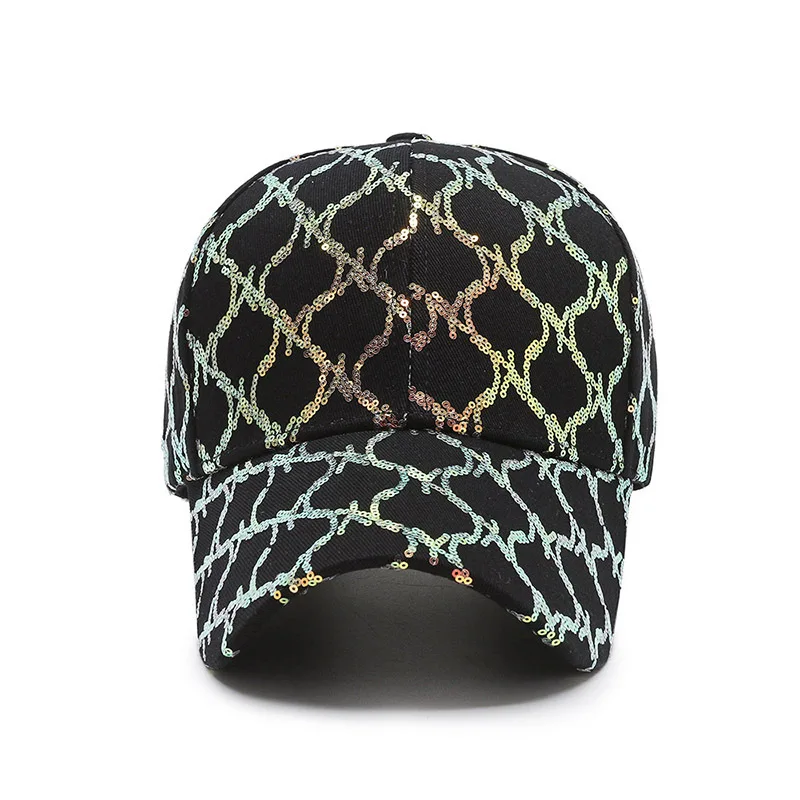 Fashion Trend Sequins Baseball Cap Lady Street Outdoor Beach Snapback Hat Summer UV Protection Visor Hat