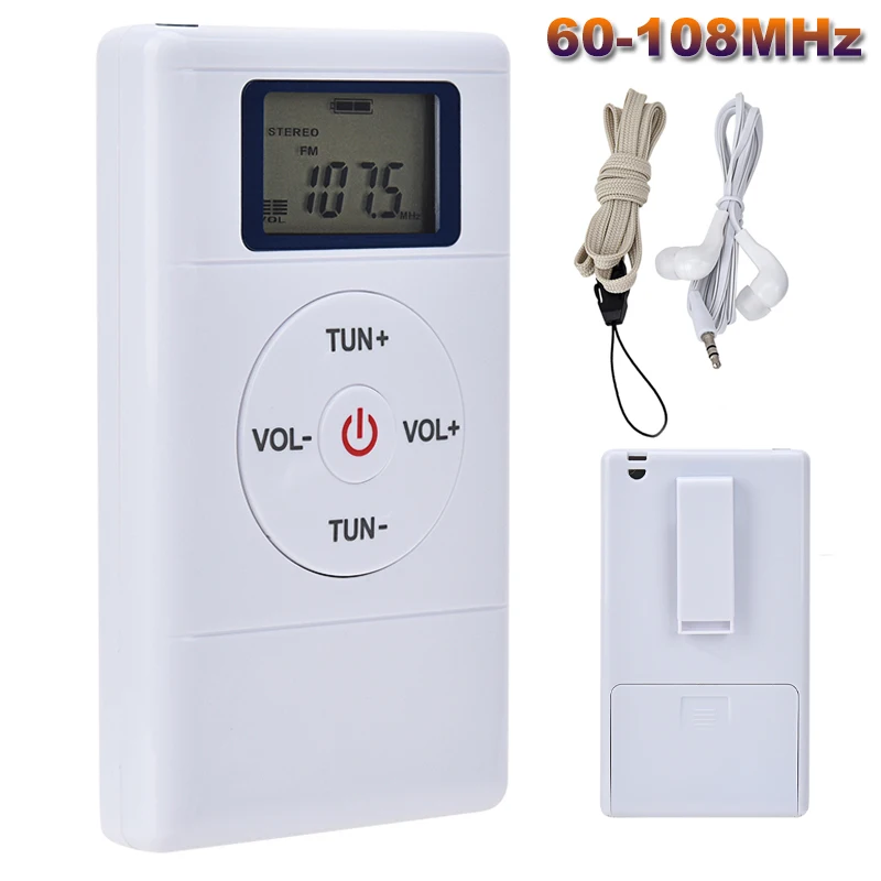 

Mini FM Radio Portable 60-108MHZ DSP Radio Receiver with Stereo Earphone Headset Rechargeable Battery receiver
