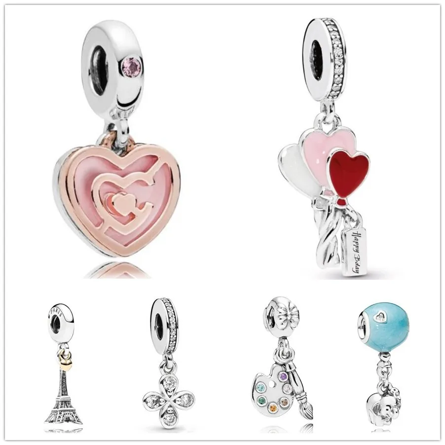 

Authentic 925 Sterling Silver Cute Artists Palette With Crystal Pendant Charm Bead Fit Pandora Bracelet & Necklace Jewelry