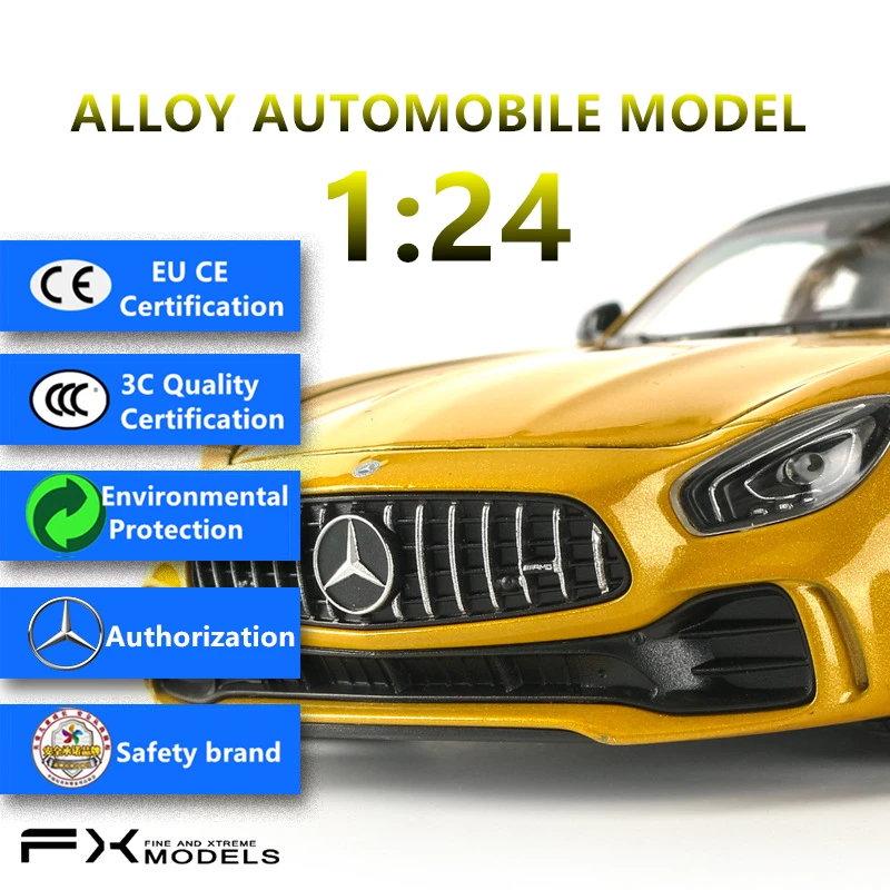 Welly 1:24 Mercedes AMG GTR автомобильный брелок для автомобильных ключей имитационная