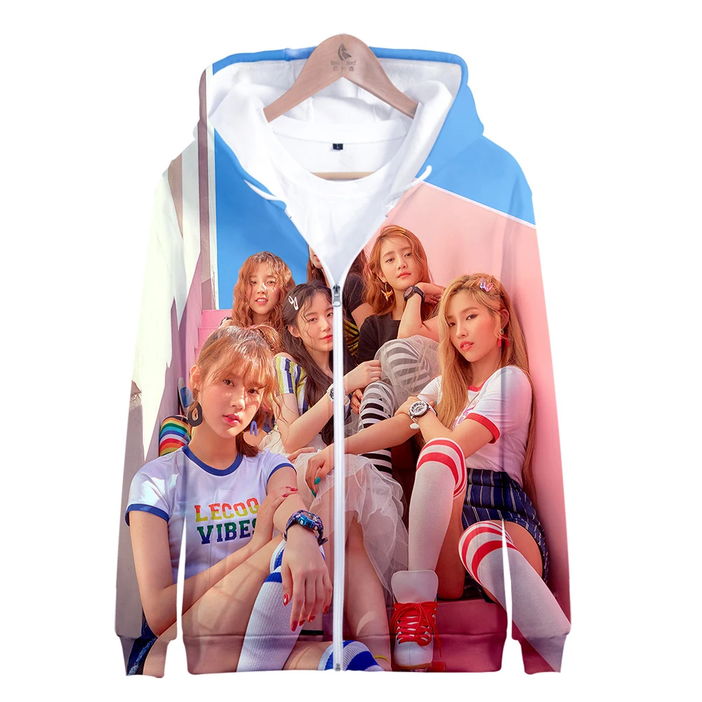 (G)I-DLE South Korean clothes cos coat autumn and winter Zipper hooded sweatshirt unisex parent-child love | Женская одежда