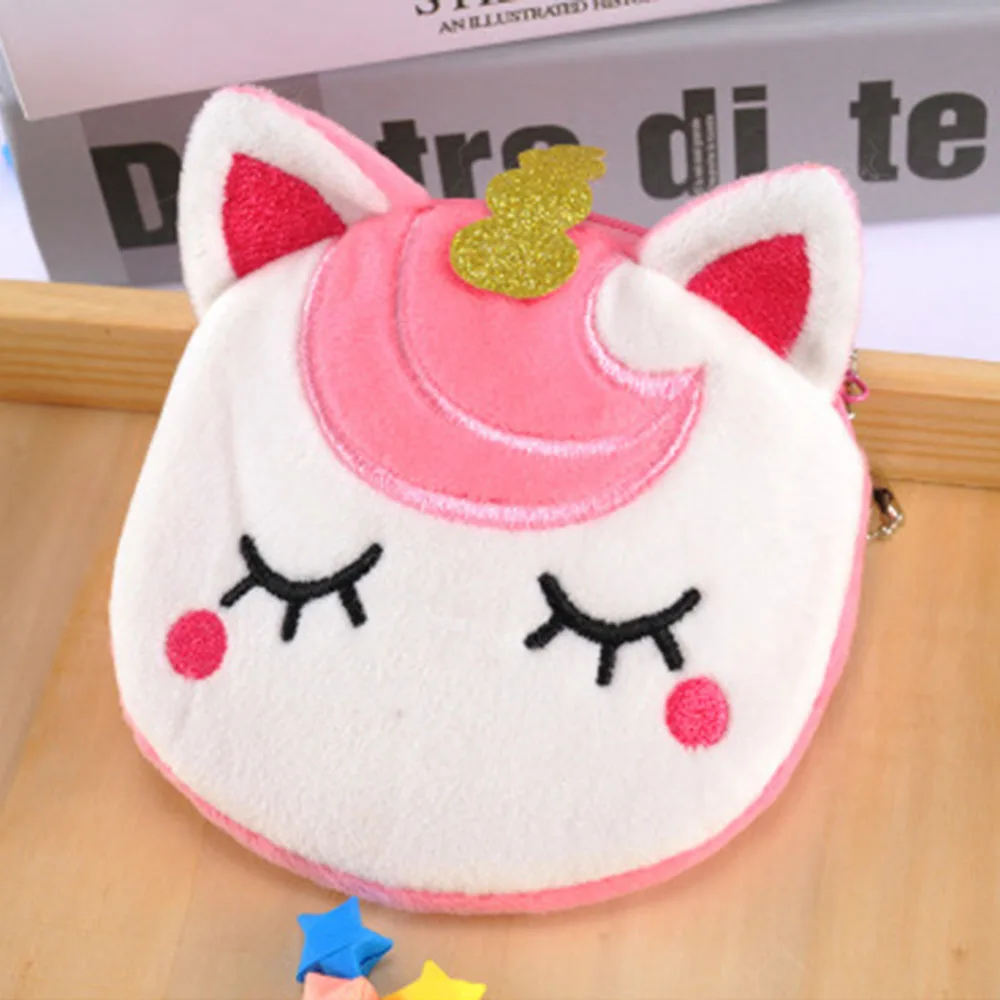 Новинка женская сумка для монет с мультяшным рисунком единорога кошельки