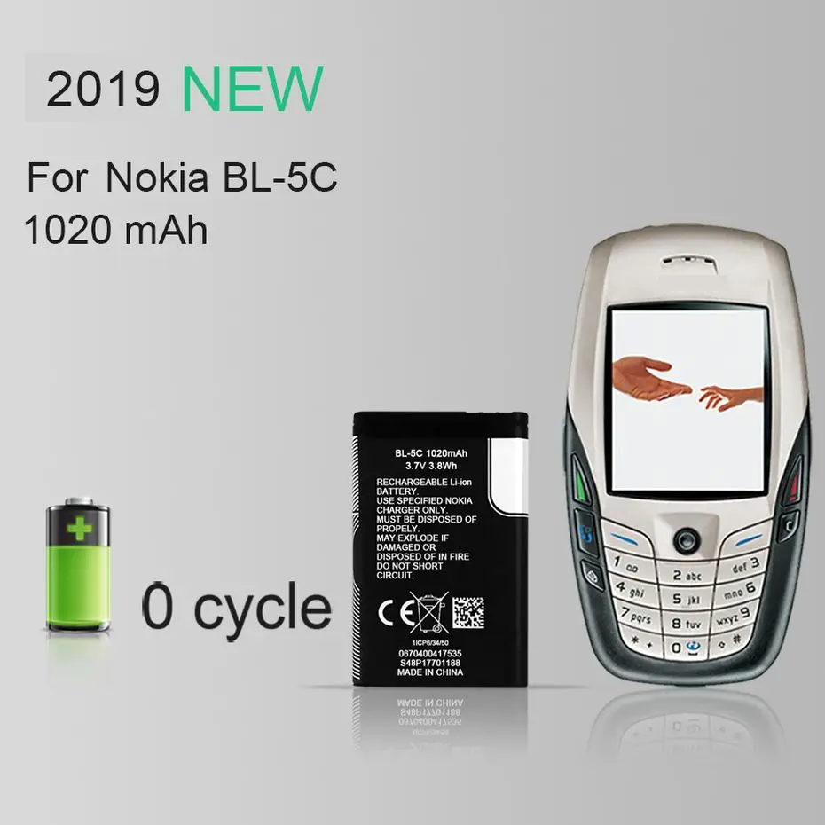 PINZHENG BL-5C телефон Батарея для Nokia BL 5C BL-5C BL5C 1112 1110 6600 N70 N71 N90 Замена BL 5C Батарея