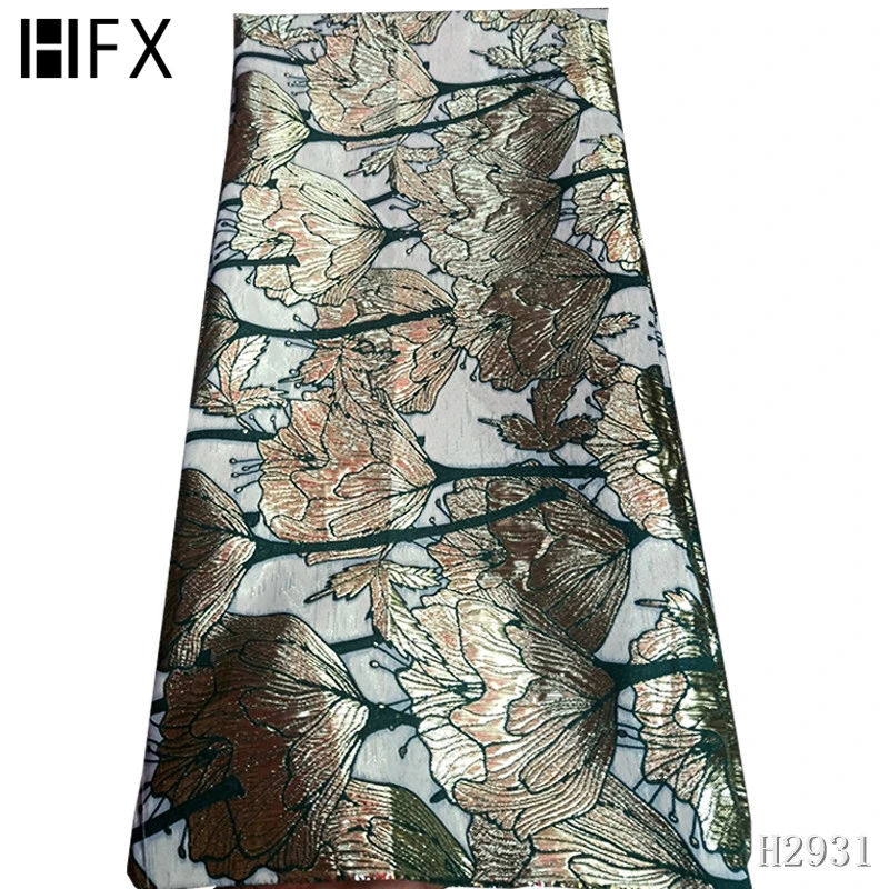 HFX африканская кружевная жаккардовая ткань с полностью ориентированной нитью