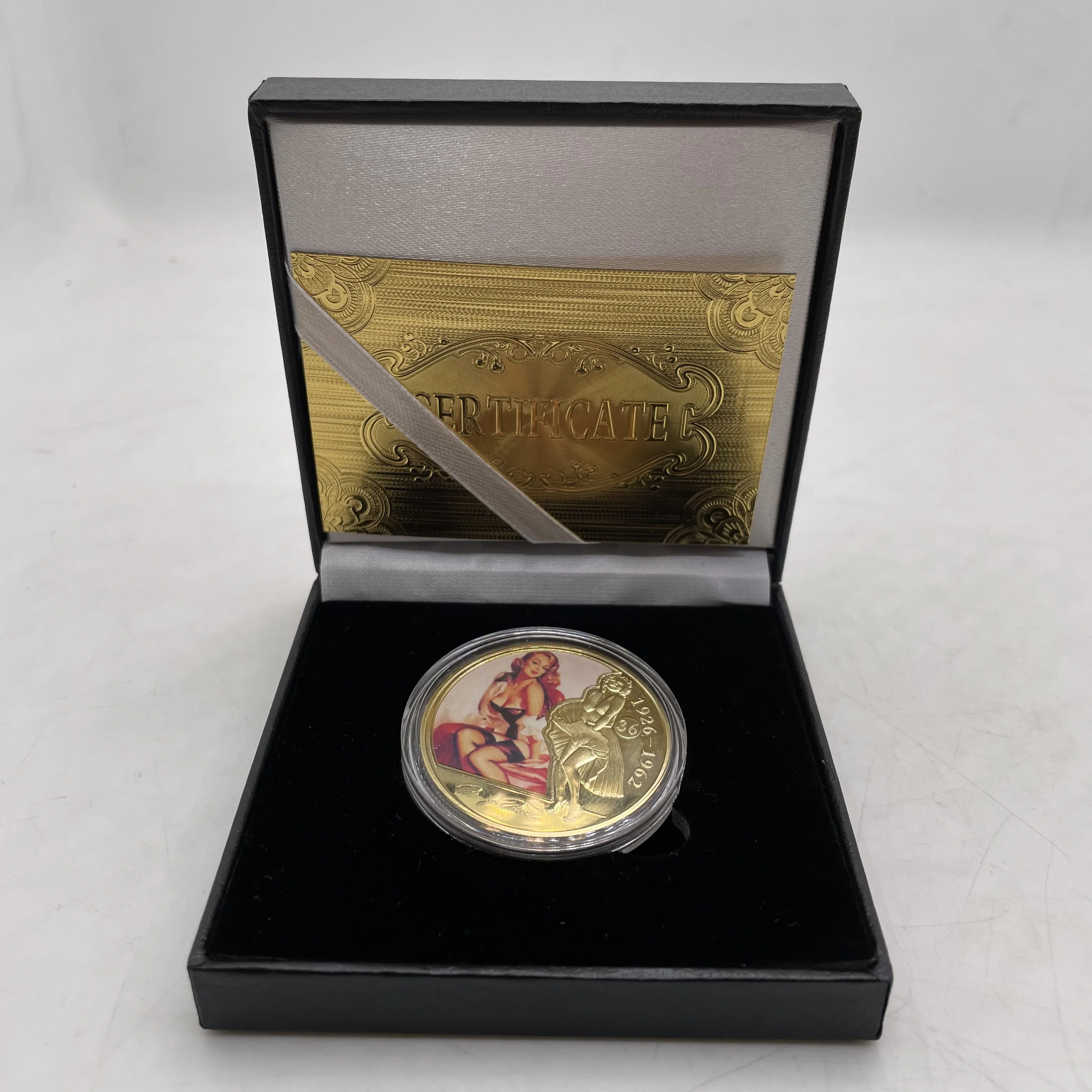 Знаменитые красивые золотые коллекционные монеты Iady с держателем для монет