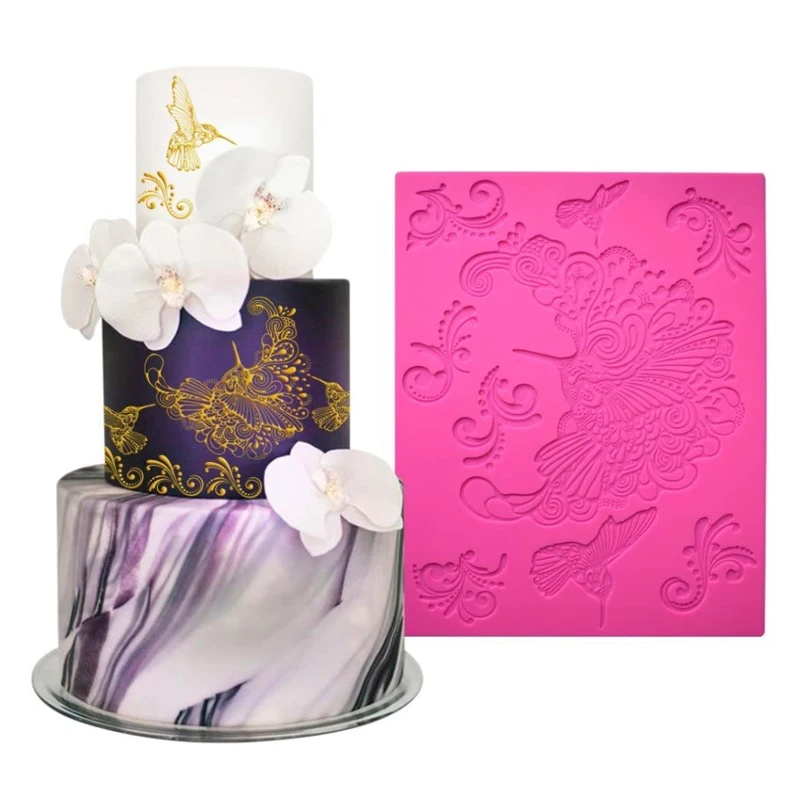 Силиконовая форма для торта с колибри украшения кружевные коврики помадки