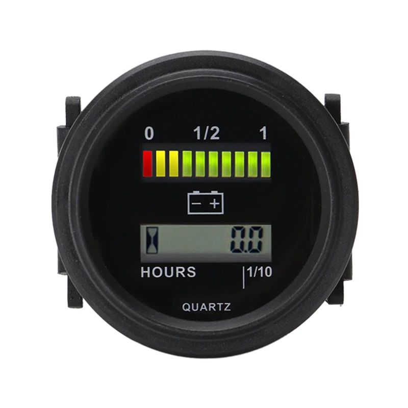 Круглый счетчик часов с ЖК дисплеем и светодиодным индикатором заряда батареи