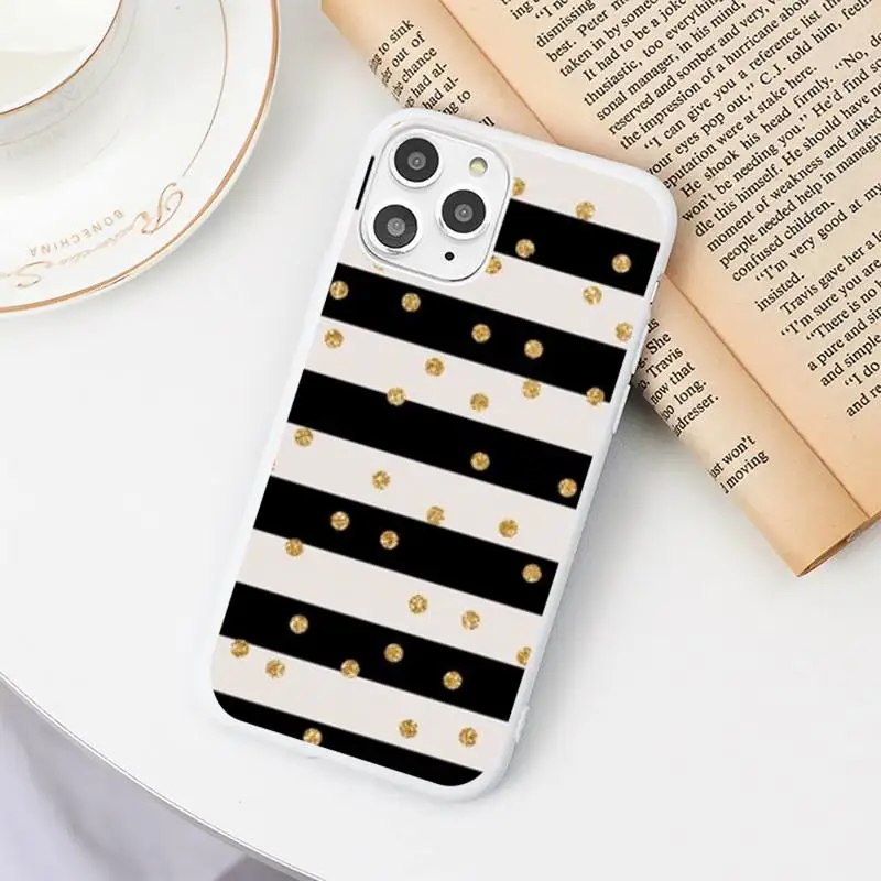 

Polka dots Art Silver Star Phone Case Candy Color White for iPhone 11 pro XS MAX 8 7 6 6S Plus X 5S SE 2020 XR